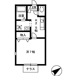 パークアベニュー 1Kの間取図画像