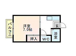 シティムール 1Kの間取図画像