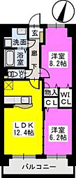 アグリガーデン福間駅前 2LDKの間取図画像