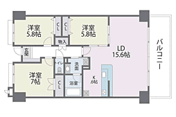 アイランドシティインフィニガーデンS棟 3LDKの間取図画像