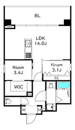 MODERN ASPIRATION 箱崎AXIA 2LDKの間取図画像