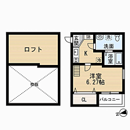 シュプリームメゾンA 1Kの間取図画像