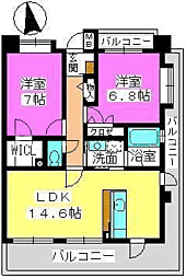 ピュアハイム和白丘 2LDKの間取図画像
