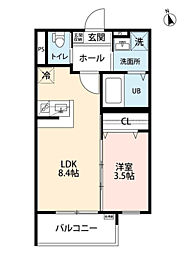 サクラテラス 箱崎宮 1LDKの間取図画像