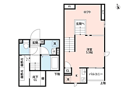 CB香椎フィオーレ 1Kの間取図画像