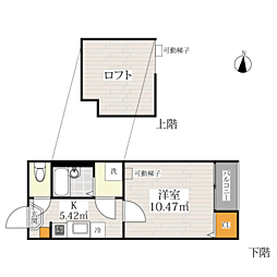 ベネフィスタウン箱崎東3 1Kの間取図画像