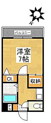 ストリームライン箱崎 1Kの間取図画像