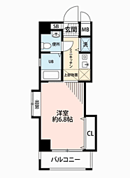 ダイナコートグランドエスタディオ 1Kの間取図画像