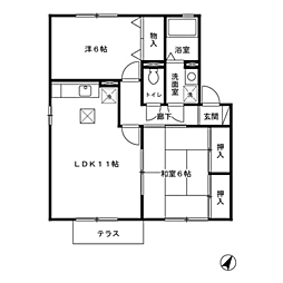リッツハウス 2LDKの間取図画像