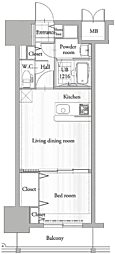 エンクレスト吉塚駅前2 1LDKの間取図画像