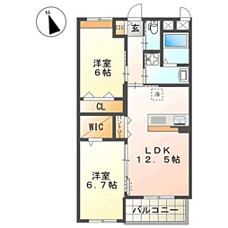 La maison du reve 2LDKの間取図画像