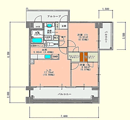 パークサイドスクエア2 2LDKの間取図画像