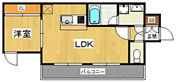 プライムアーバン香椎 1LDKの間取図画像
