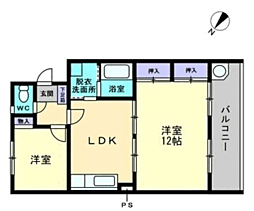 エメラルドマンション箱崎3 2LDKの間取図画像