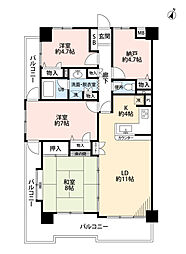 南与野ローヤルコーポ 4LDKの間取図画像