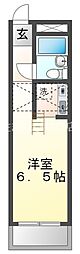 ピュアプレイス 3階1Kの間取り