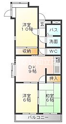ペイサージュ28A 3DKの間取図画像