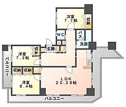ARDEA(アルデア) 20階3LDKの間取り
