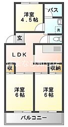 パークハイツ司 3階3DKの間取り