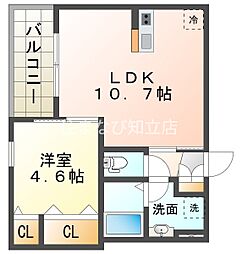 (仮称)ジーメゾン知立草刈フォーベル 1階1LDKの間取り