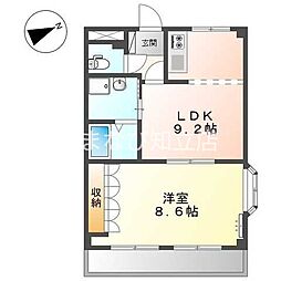 シャルルリュミエール 1LDKの間取図画像