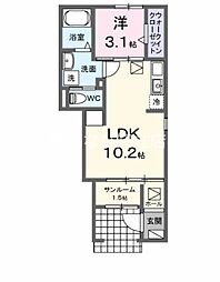 ヒカルサ刈谷東境町 1階1LDKの間取り
