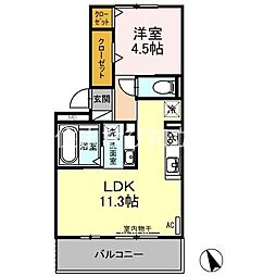 Ｐｅａｃｅ　Ｆｌｏｒａ 3階1LDKの間取り
