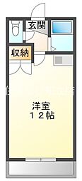 ひまわりハイツ 1Kの間取図画像