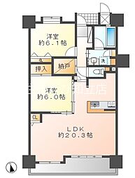 グローリアス安城二本木町北館 2LDKの間取図画像