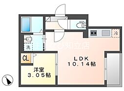 Jack hachimanIV 1LDKの間取図画像