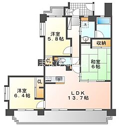 グローリアス三河安城第2 3LDKの間取図画像