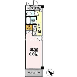 タイムD1 1Kの間取図画像