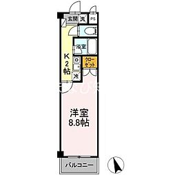 タイムD3 1Kの間取図画像