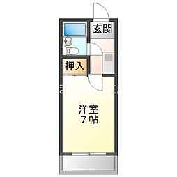 コーポ栄 1Kの間取図画像