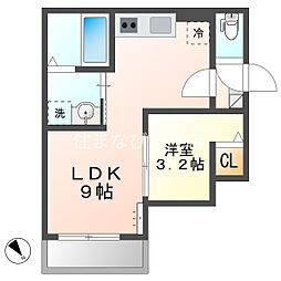 Jack yabaI 1LDKの間取図画像