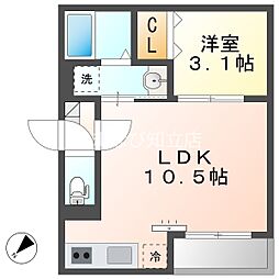 Jack chiryutoeiI 1LDKの間取図画像
