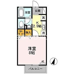 ケーナ保田 1Kの間取図画像