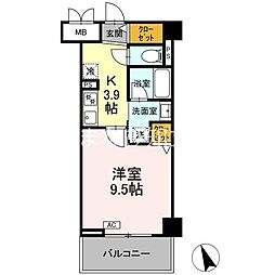 ヴィラトルチュ東刈谷 1Kの間取図画像