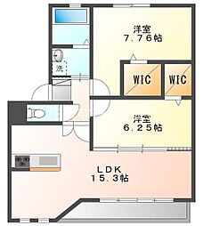 アヴェン 2LDKの間取図画像