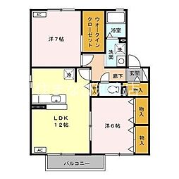 ベルツリー 2LDKの間取図画像