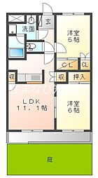サンハピネス 2LDKの間取図画像