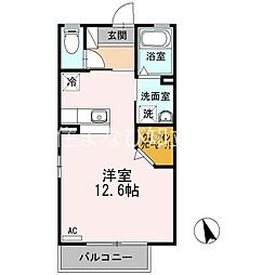 ラフィネ・フーカ ワンルームの間取図画像