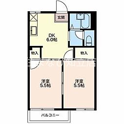 ボナール今本B 2DKの間取図画像