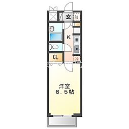 レジェーロ1 1Kの間取図画像