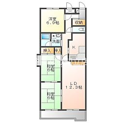 サンシャイン青木 3LDKの間取図画像
