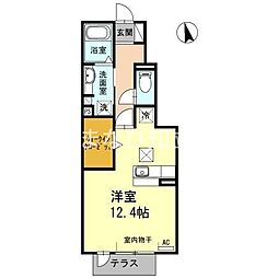 エムグランデB ワンルームの間取図画像