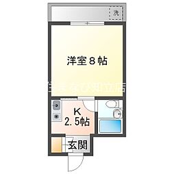 第3マンション久米 1Kの間取図画像
