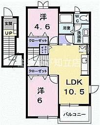 ピクシーハウス 2LDKの間取図画像
