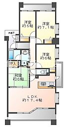 ライオンズステージ刈谷 4LDKの間取図画像