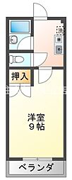 パレス城前 1Kの間取図画像